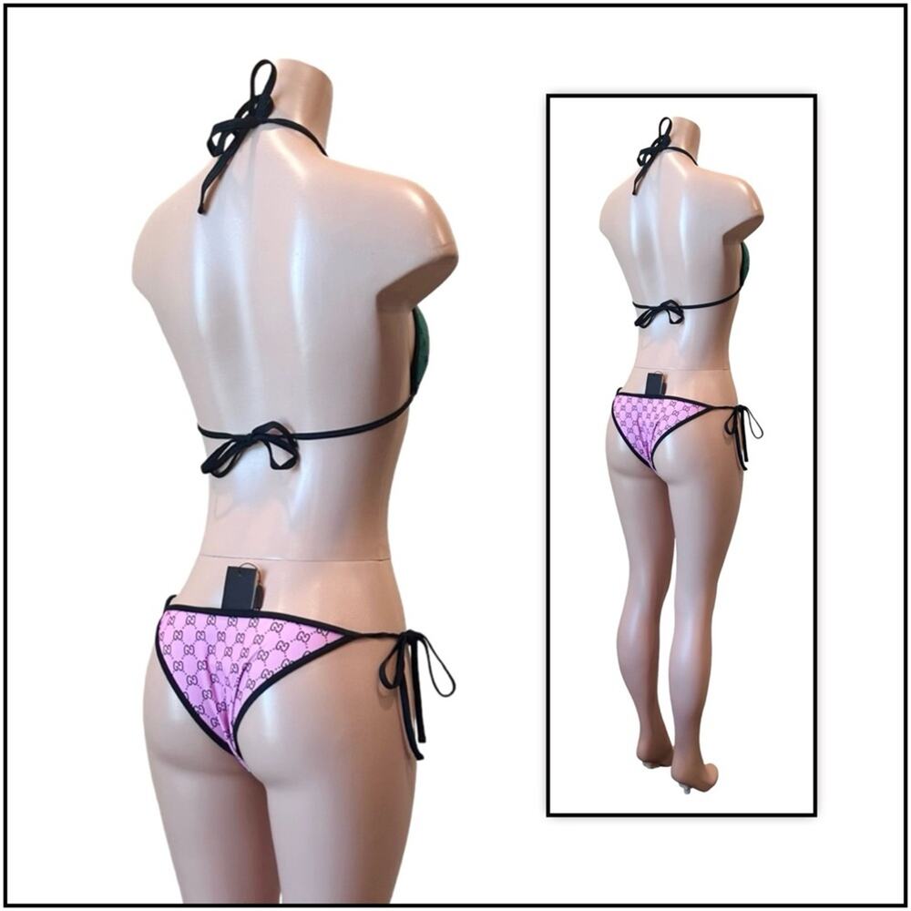 GG Monogram Color-block Vibrant Colored Bikini SZ L - Picture 9 of 15